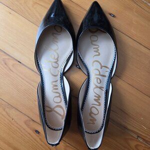 Sam Edelman Black Patent Pointed-Toe D'Orsay Flats